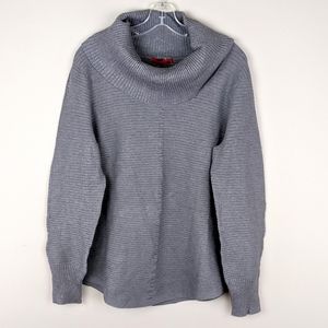 RED | Gray Cowl Neck Knit Sweater-E89